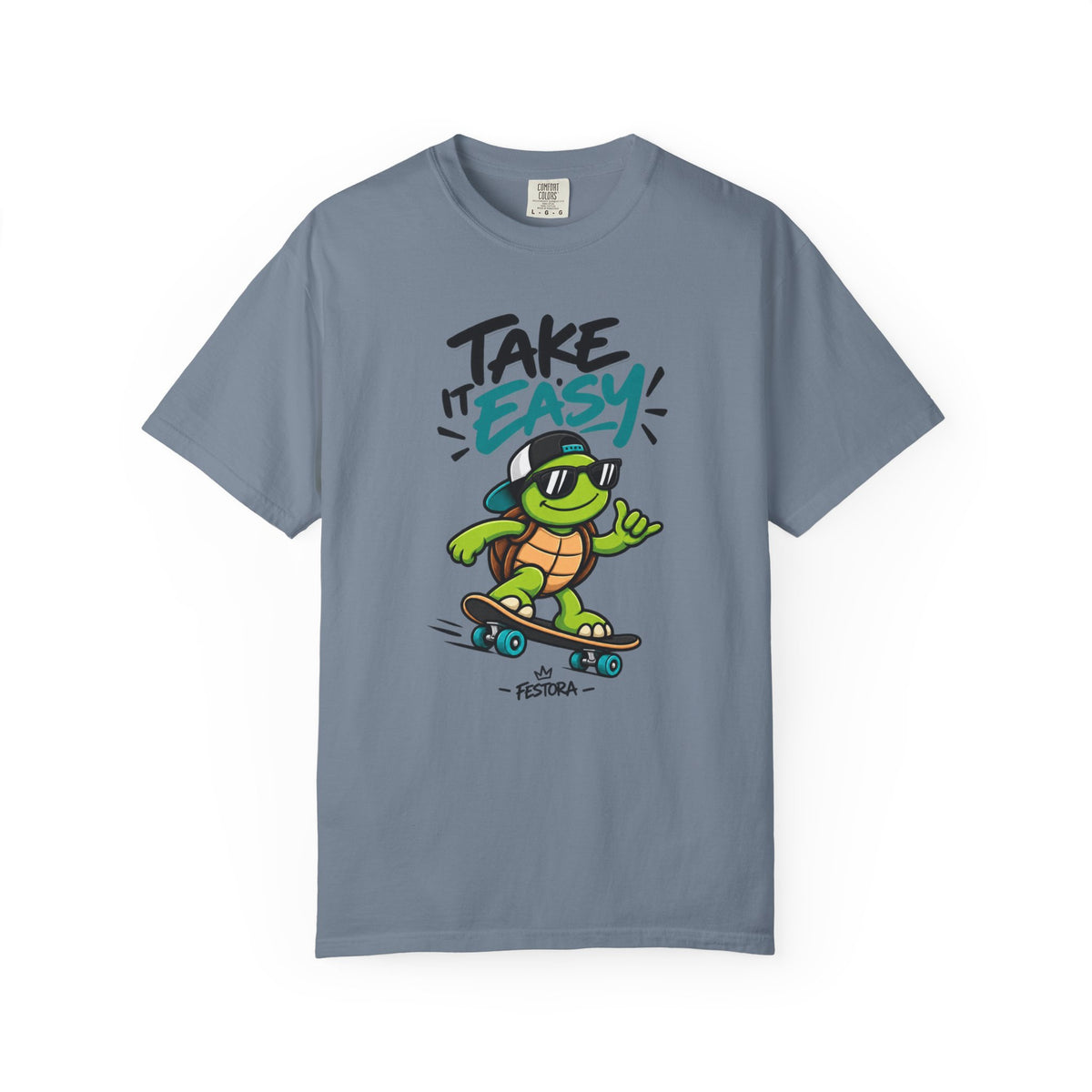 Take It Easy Skate Turtle Graphic T-Shirt | Festora Everyday