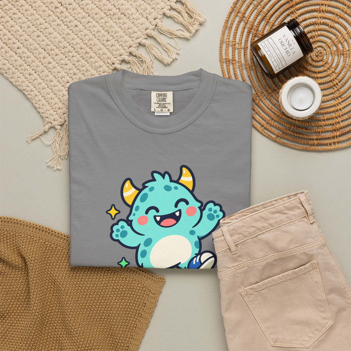 Stay Monster Happy – Cute Monster Graphic T-Shirt