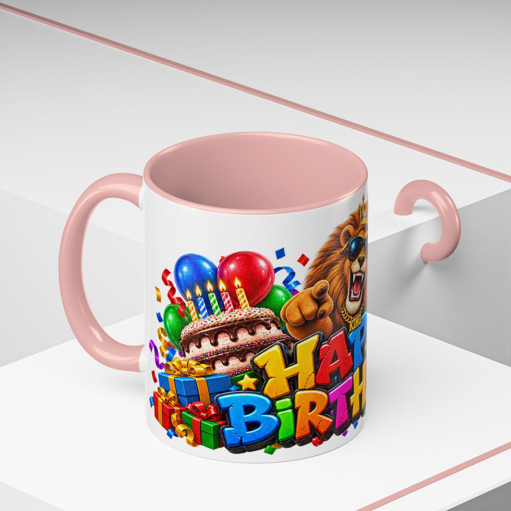 Lion Happy Birthday Mug – Colorful 3D King Celebration Design