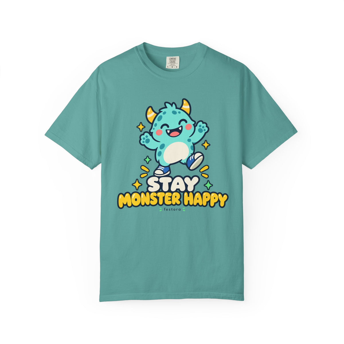 Stay Monster Happy – Cute Monster Graphic T-Shirt