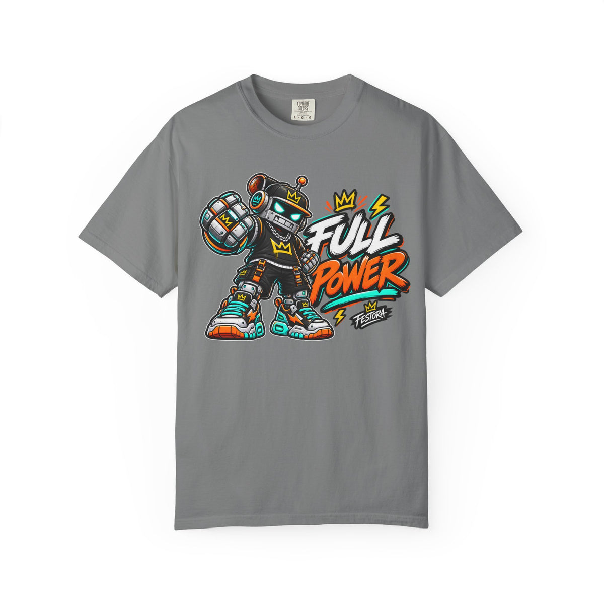 Full Power Robot Graphic T-Shirt — Retro Streetwear Tee