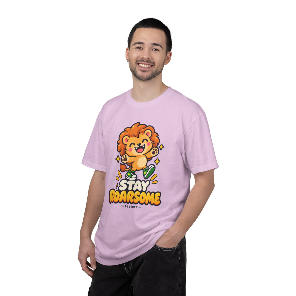 Stay Roarsome – Cute Happy Lion Graphic T-Shirt