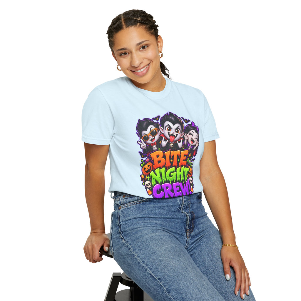 Bite Night Crew Halloween T-Shirt – Funny Vampire Graphic Tee