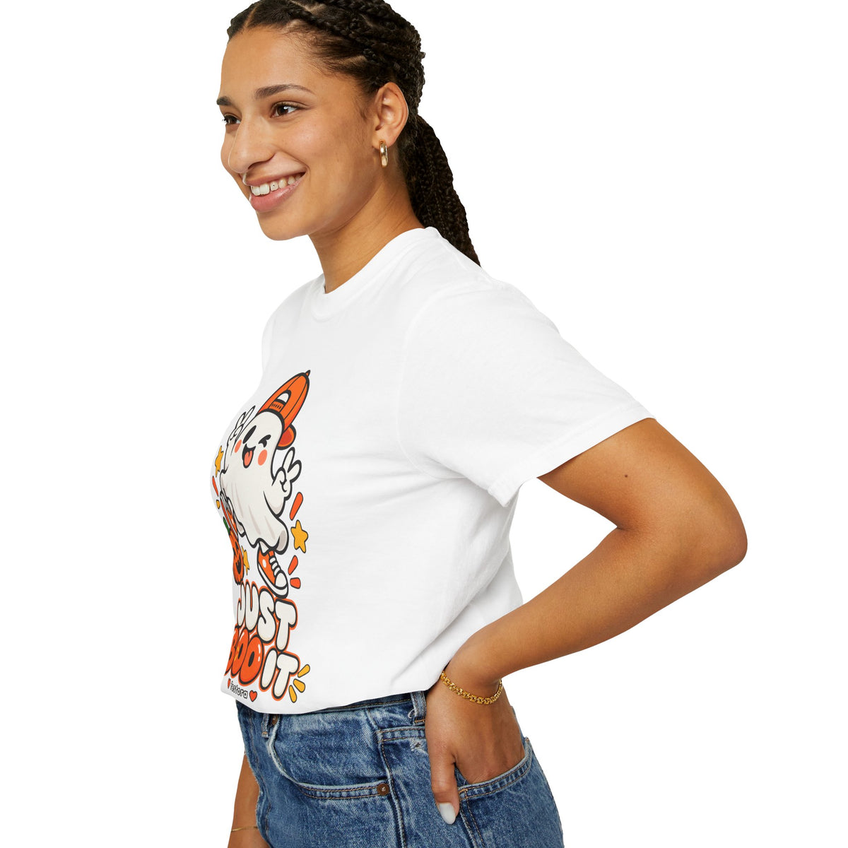 Just Boo It Halloween T-Shirt | Cute Skater Ghost Graphic Tee