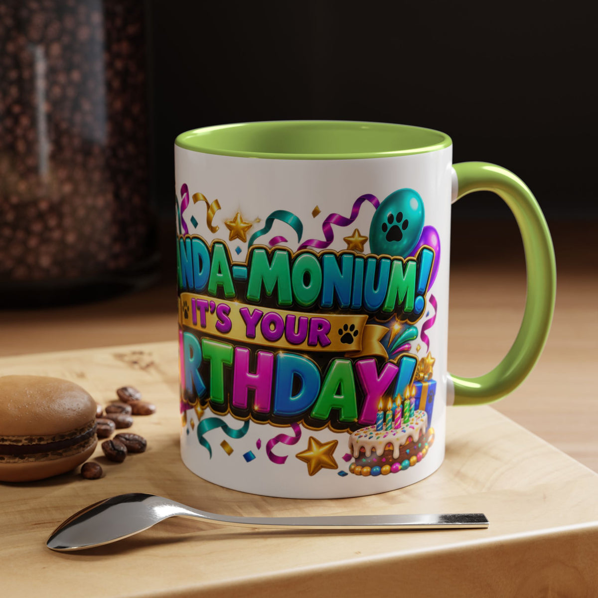 Panda-Monium! It’s Your Birthday White Mug – Cute Panda Birthday Cup, Colorful Fun Party Gift