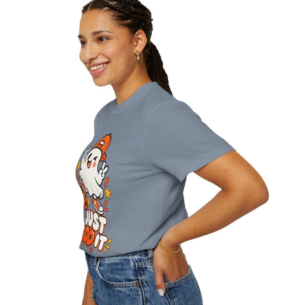 Just Boo It Halloween T-Shirt | Cute Skater Ghost Graphic Tee