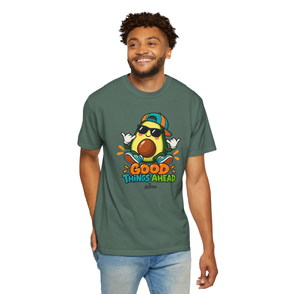 Good Things Ahead Avocado Graphic T-Shirt | Festora Everyday
