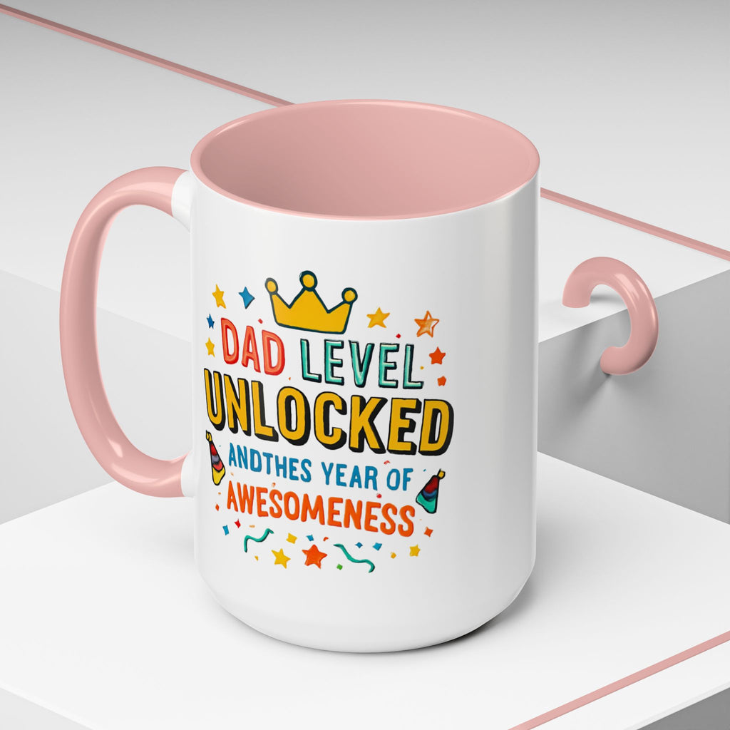 Dad Level Unlocked Coffee Mug – Funny Father’s Day 11/15oz Accent Mug