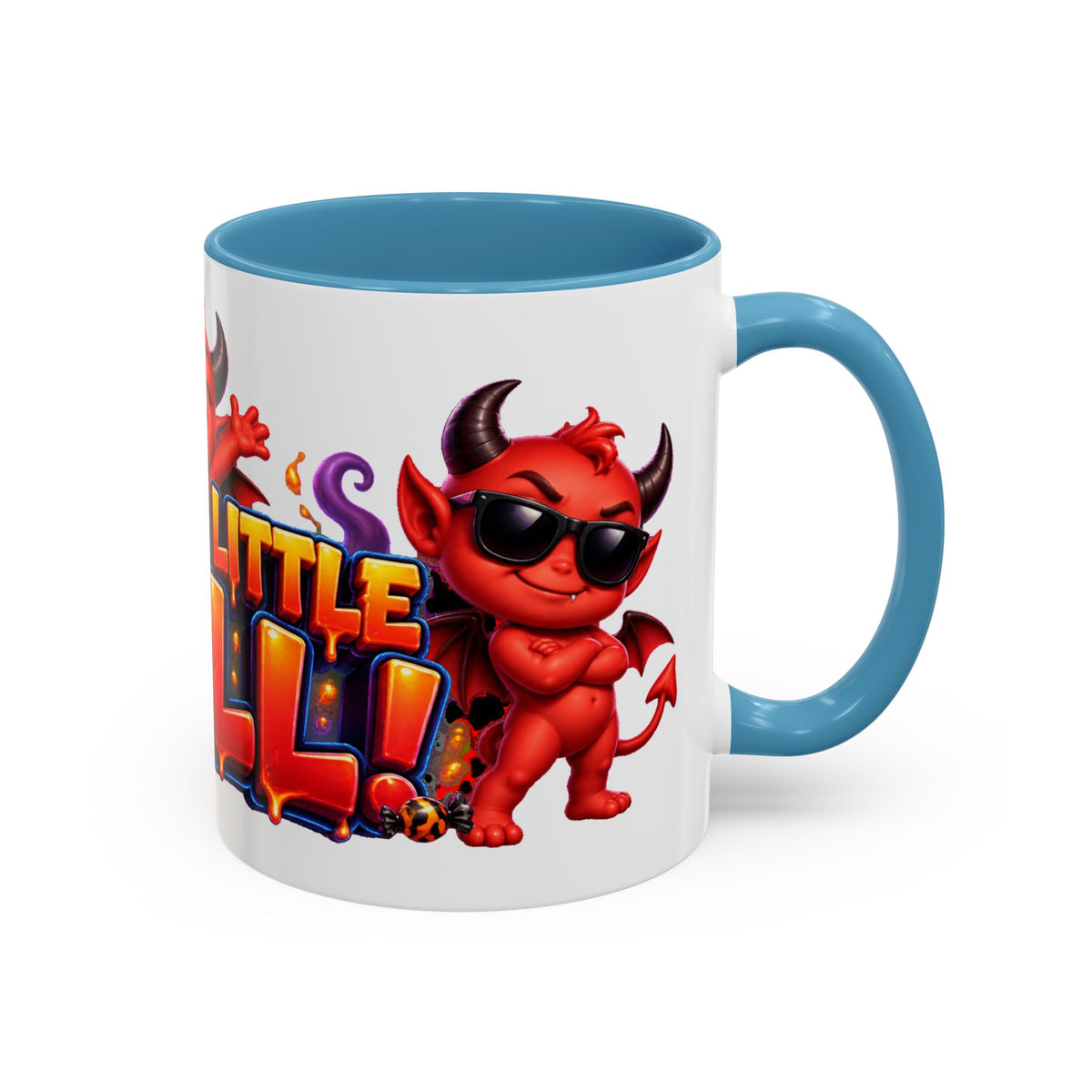 Raise a Little Hell Cute Devils Halloween White Mug