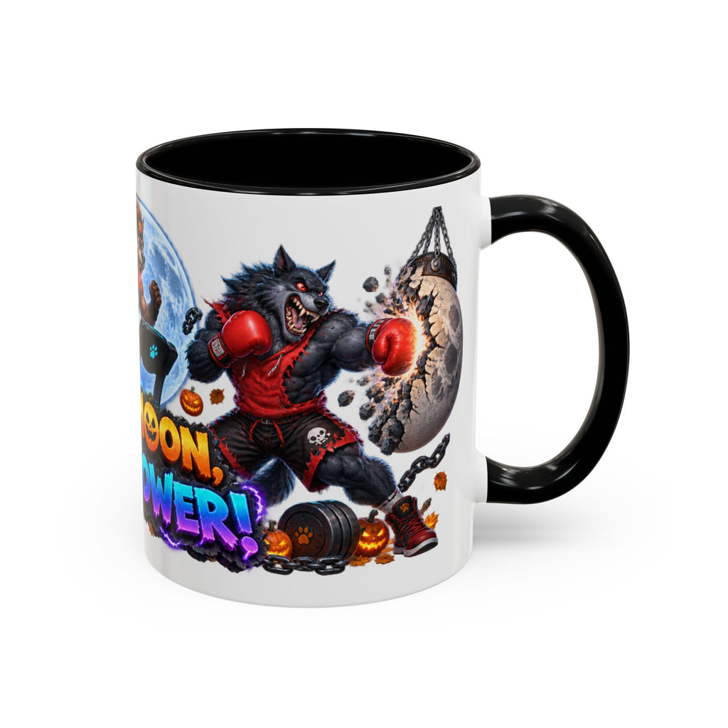 Full Moon Full Power Werewolf Gym Halloween White Mug