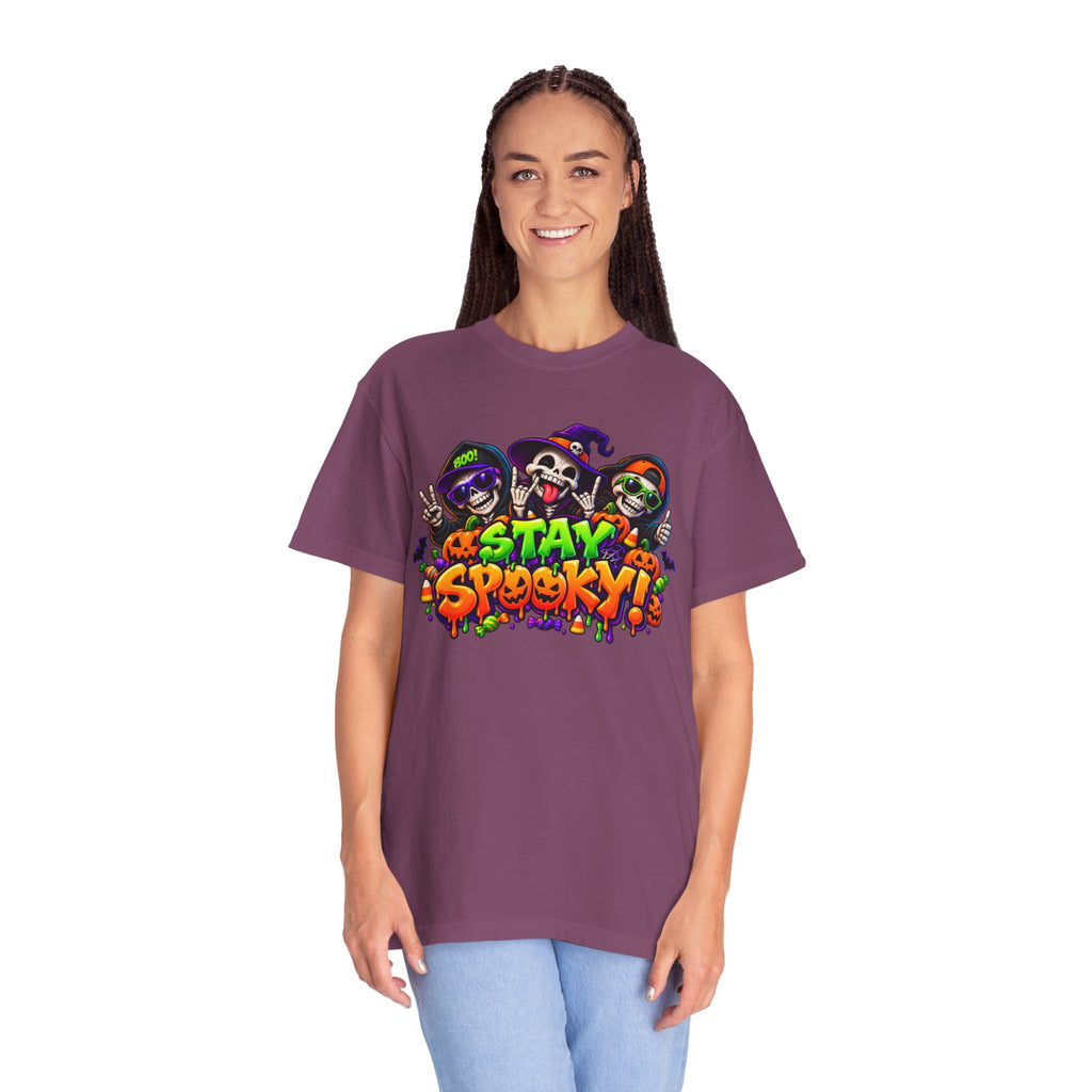 Stay Spooky Halloween T-Shirt – Funny Skeleton Crew Colorful Graphic Tee