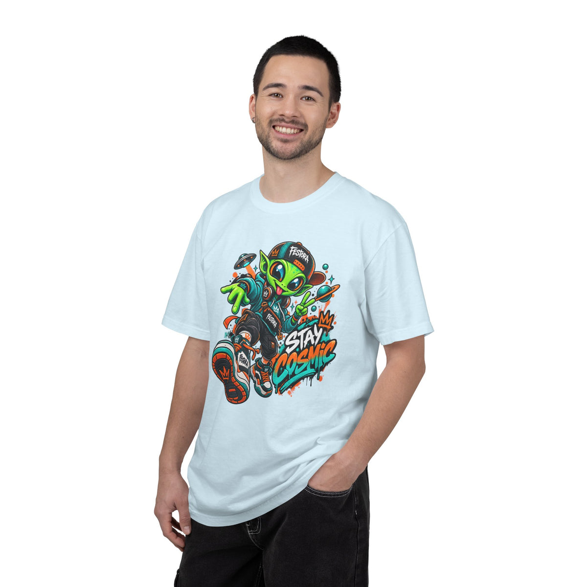 Alien Streetwear T-Shirt — “Stay Cosmic” Graphic Tee