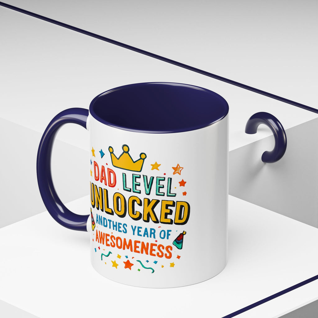 Dad Level Unlocked Coffee Mug – Funny Father’s Day 11/15oz Accent Mug