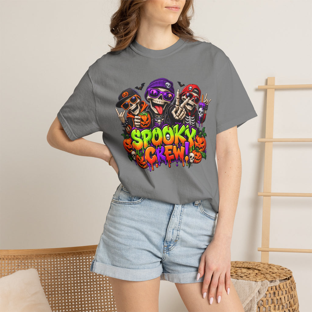 Spooky Crew Halloween T-Shirt – Funny Skeleton Graphic Tee