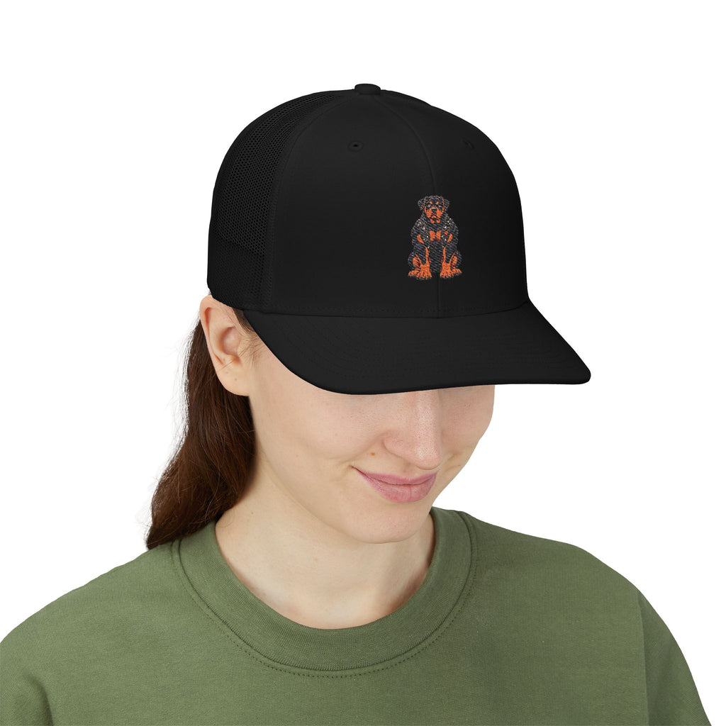 Rottweiler Embroidered Trucker Hat - Snapback Dog Cap