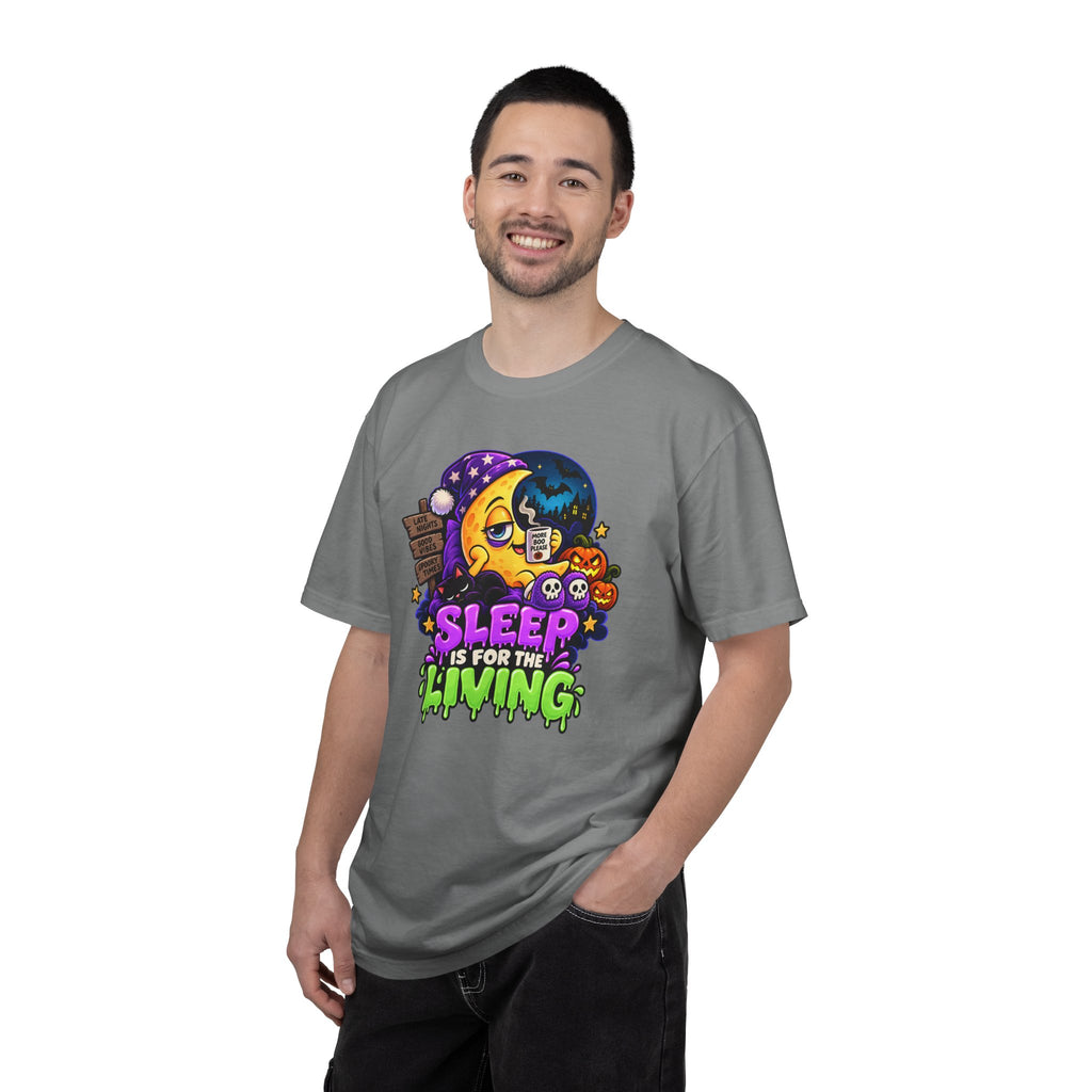 Sleep Is for the Living – Funny Halloween Moon T-Shirt