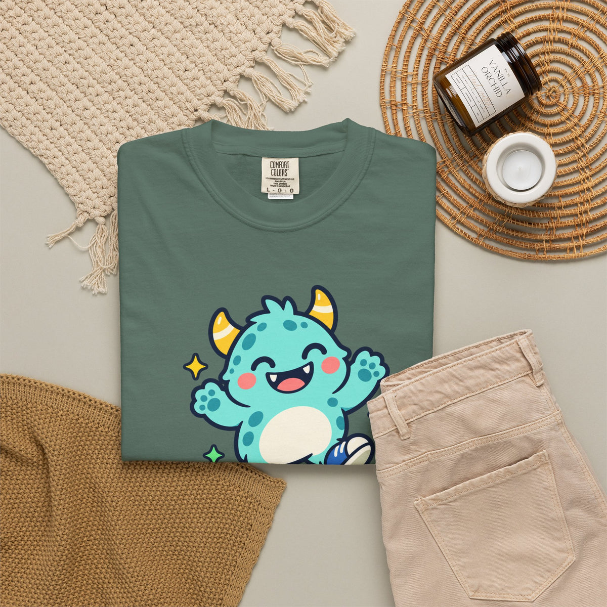 Stay Monster Happy – Cute Monster Graphic T-Shirt