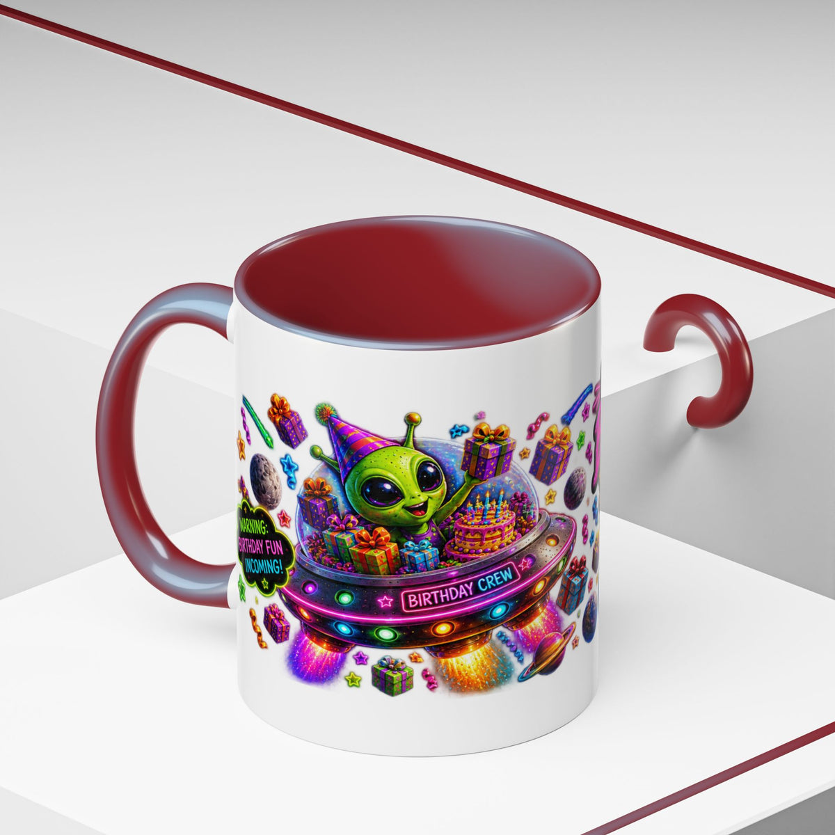 Birthday Galaxy Coffee Mug — "I Heard It's Your Birthday So I Brought The Party From Another Galaxy" Accent Mug