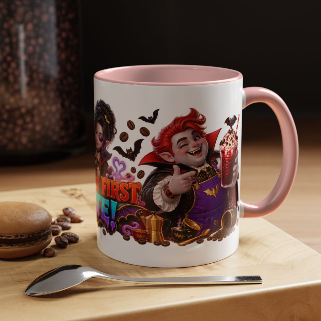 Love at First Bite Vampire Barista Halloween White Mug
