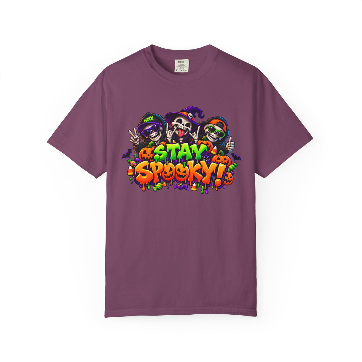 Stay Spooky Halloween T-Shirt – Funny Skeleton Crew Colorful Graphic Tee