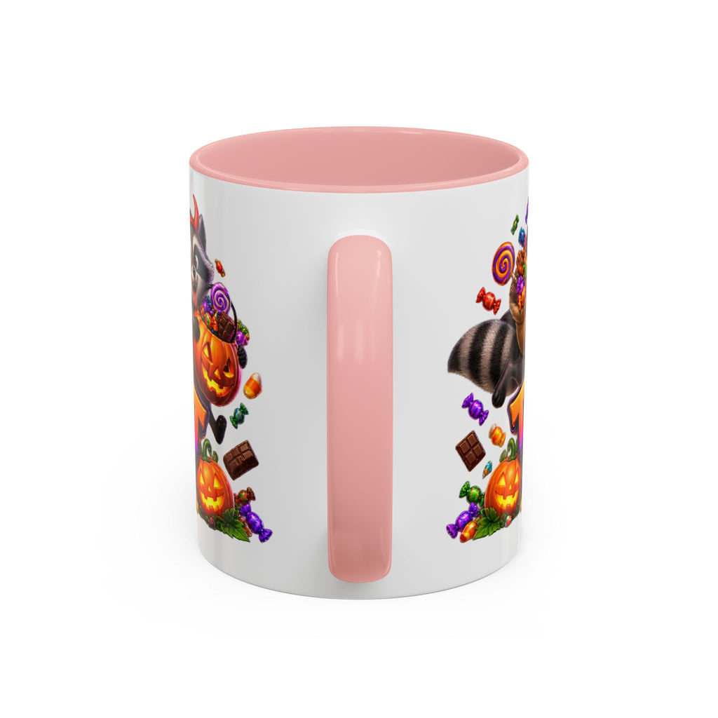 Trick or Treat Bandits Raccoons Halloween White Mug