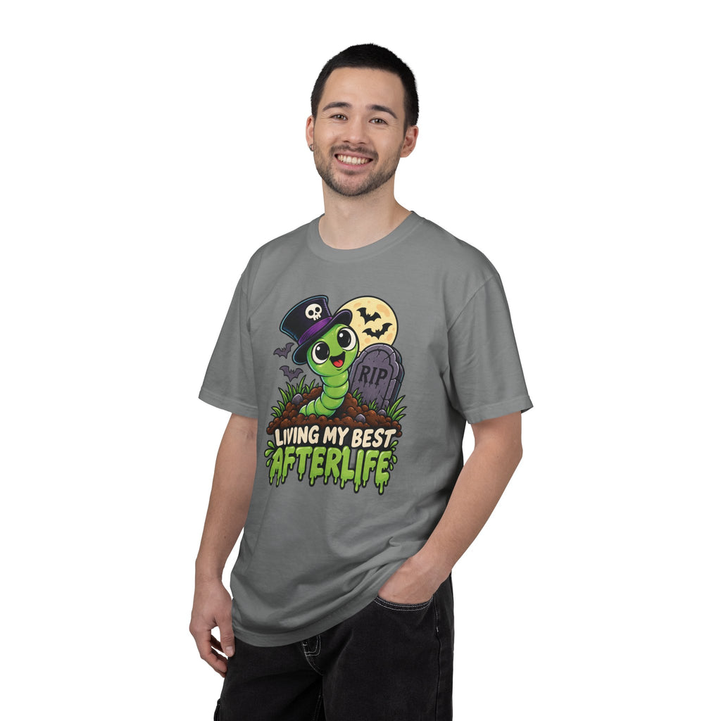 Living My Best Afterlife – Cute Halloween Graveyard Worm T-Shirt