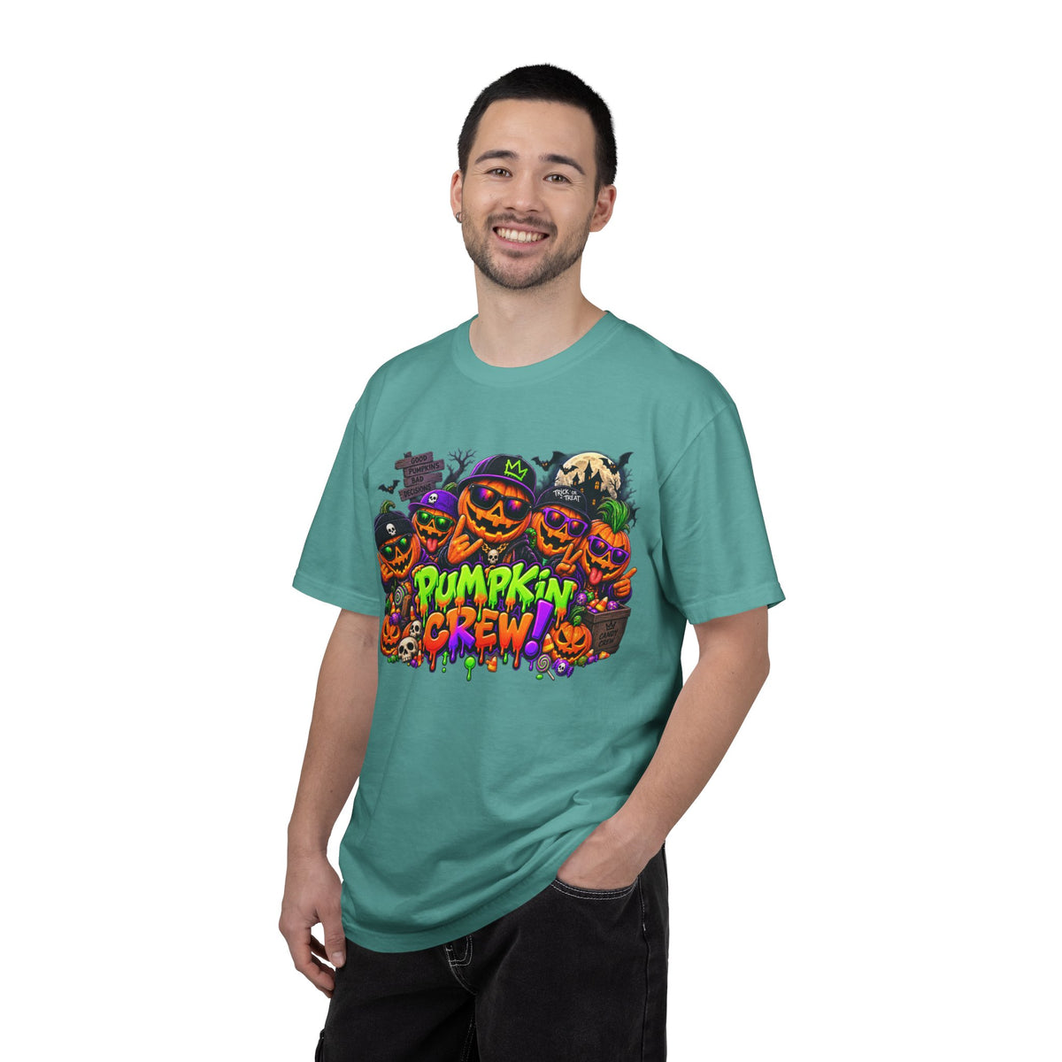 Pumpkin Crew Halloween T-Shirt – Funny Jack O’ Lantern Graphic Tee