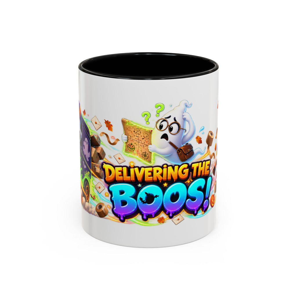 Delivering the Boos Ghost Delivery Halloween White Mug