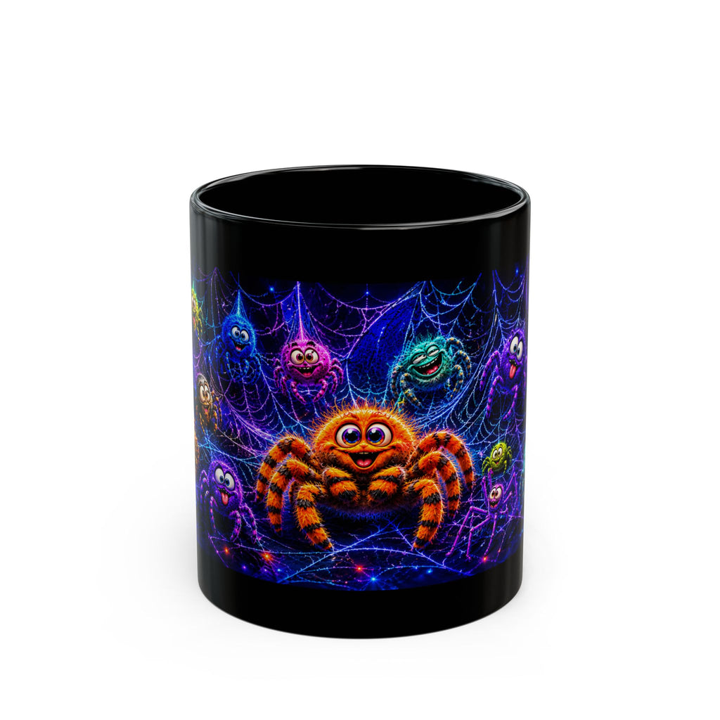 Cute Neon Spider Mug — Colorful Halloween Coffee Cup (11oz/15oz)
