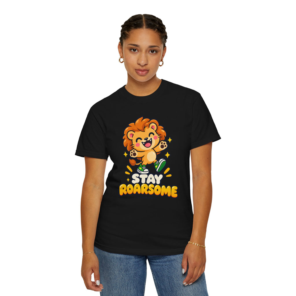 Stay Roarsome – Cute Happy Lion Graphic T-Shirt