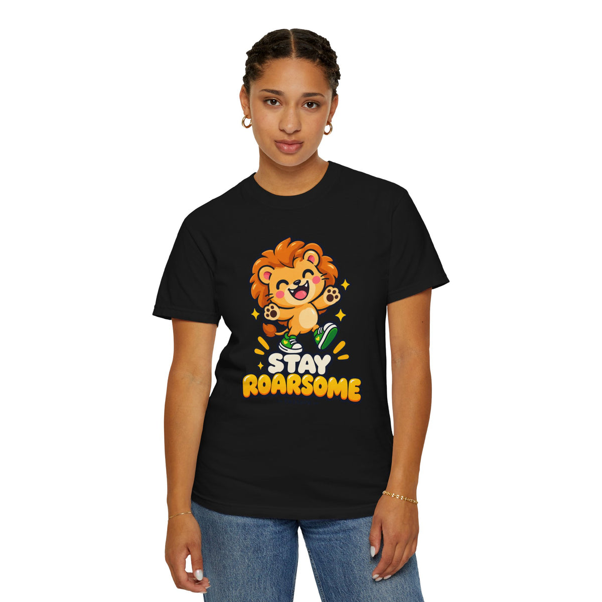 Stay Roarsome – Cute Happy Lion Graphic T-Shirt