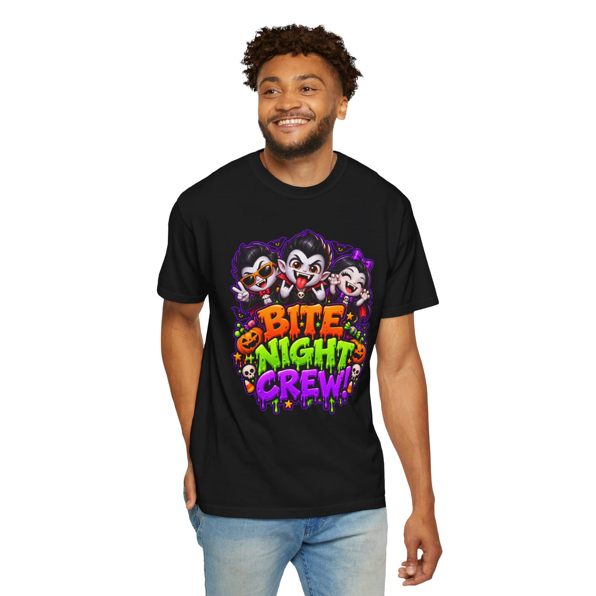 Bite Night Crew Halloween T-Shirt – Funny Vampire Graphic Tee