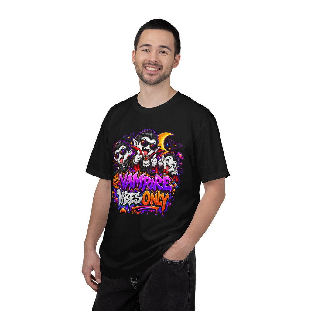 Neon Vampire Vibes Halloween Unisex Garment-Dyed T-Shirt Featuring a Cool Festora Vampire Crew