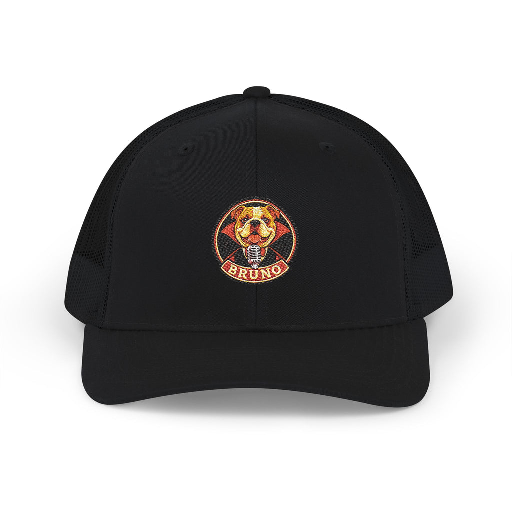 Bruno Bulldog Embroidered Trucker Hat Snapback Dog Cab