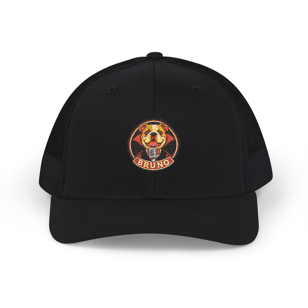 Bruno Bulldog Embroidered Trucker Hat Snapback Dog Cab