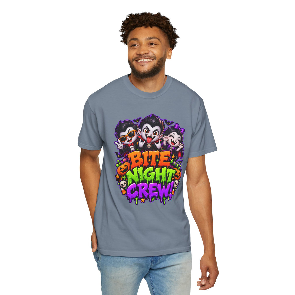 Bite Night Crew Halloween T-Shirt – Funny Vampire Graphic Tee