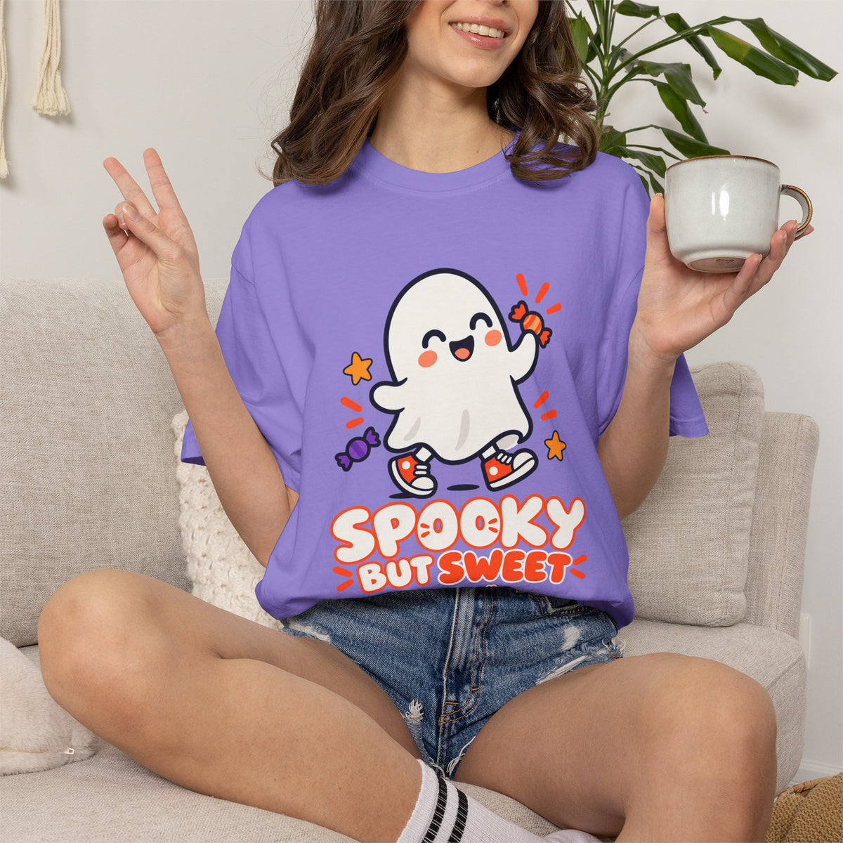 Spooky but Sweet Ghost T-Shirt | Cute Halloween Graphic Tee