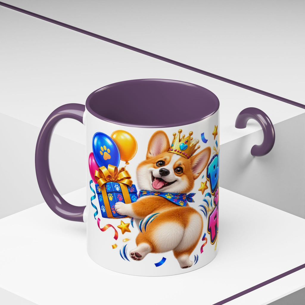 Birthday Mode Full Wiggle Corgi White Mug