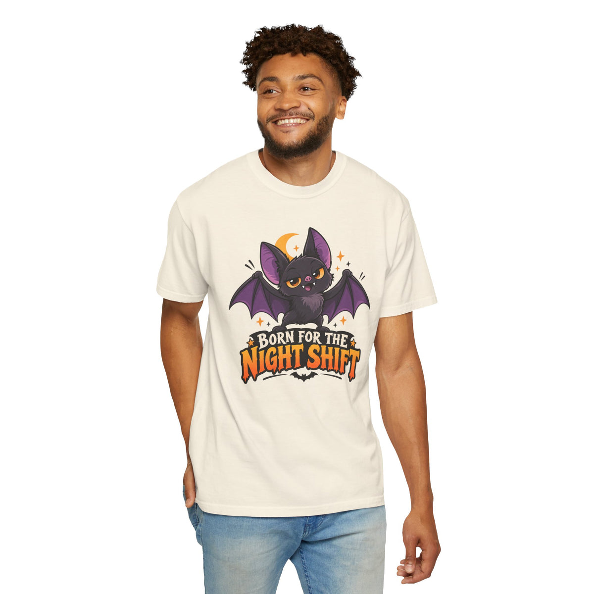 Born for the Night Shift – Cute Halloween Bat T-Shirt