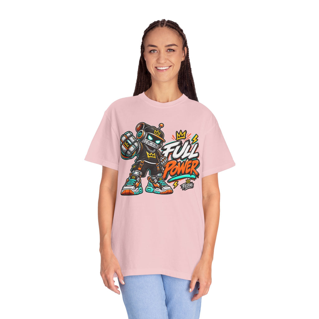 Full Power Robot Graphic T-Shirt — Retro Streetwear Tee