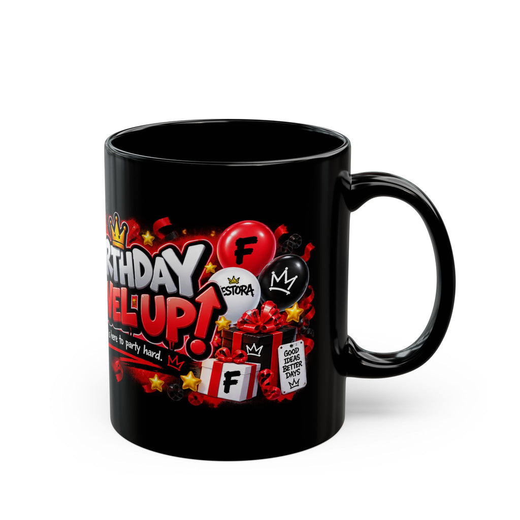 Birthday Level Up Festora Bot Mug – Grafx Robot Birthday Coffee Cup