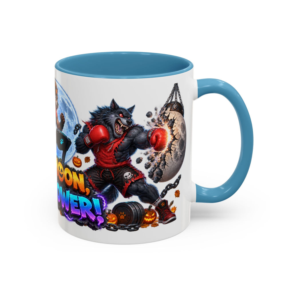 Full Moon Full Power Werewolf Gym Halloween White Mug