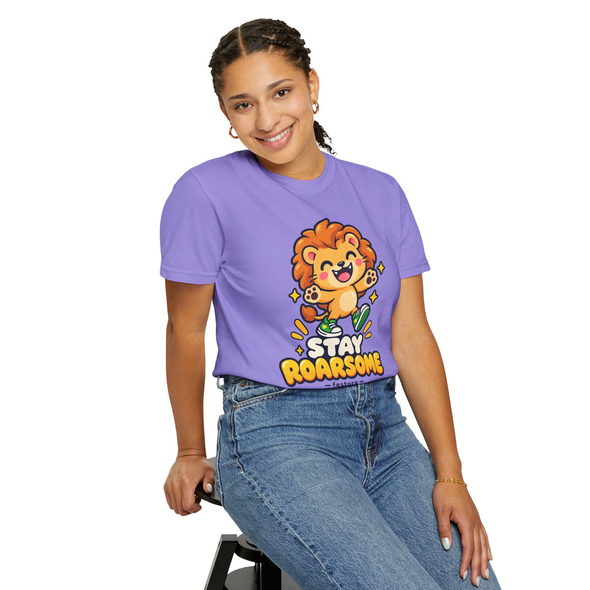 Stay Roarsome – Cute Happy Lion Graphic T-Shirt