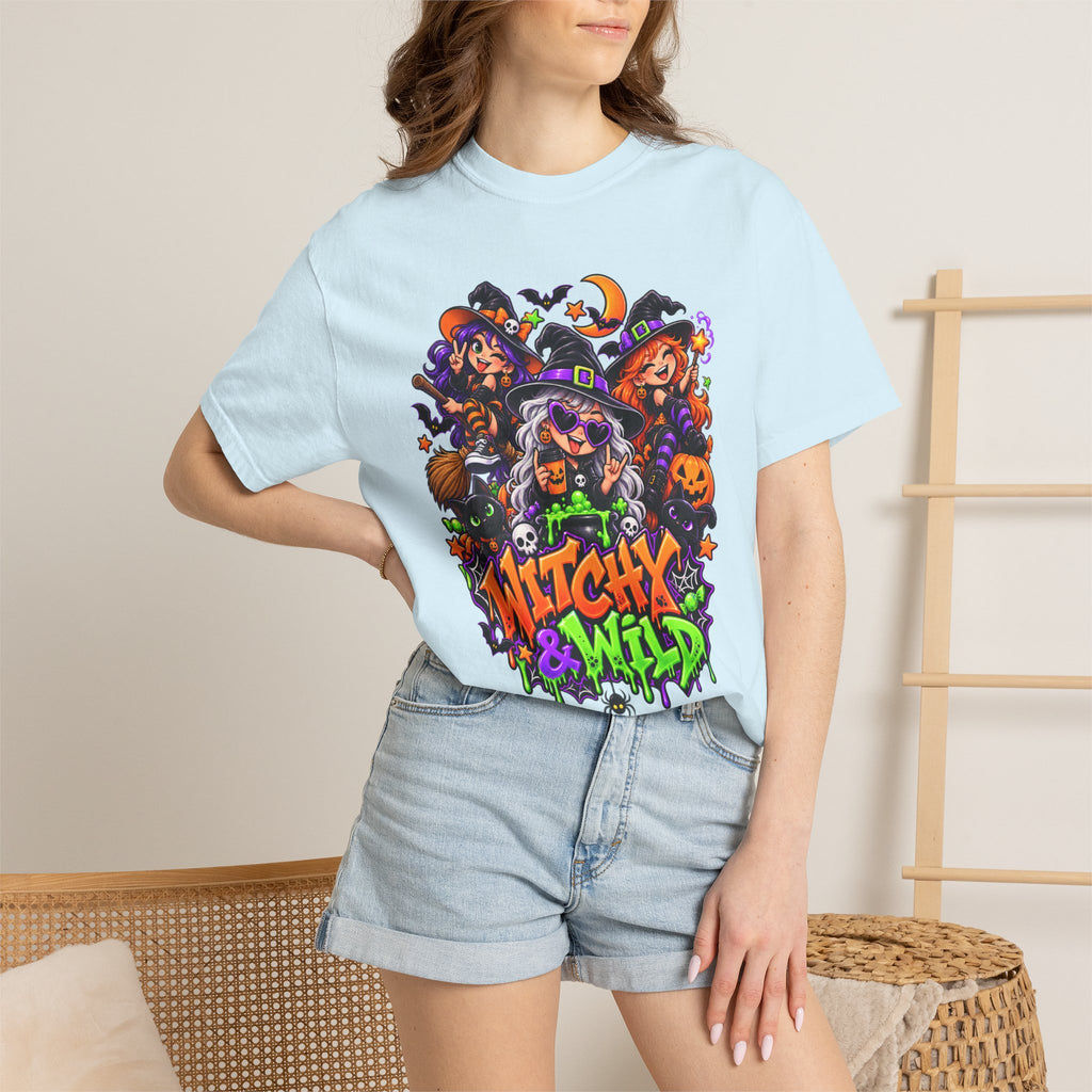 Witchy & Wild – Halloween Witch Crew Graphic T-Shirt