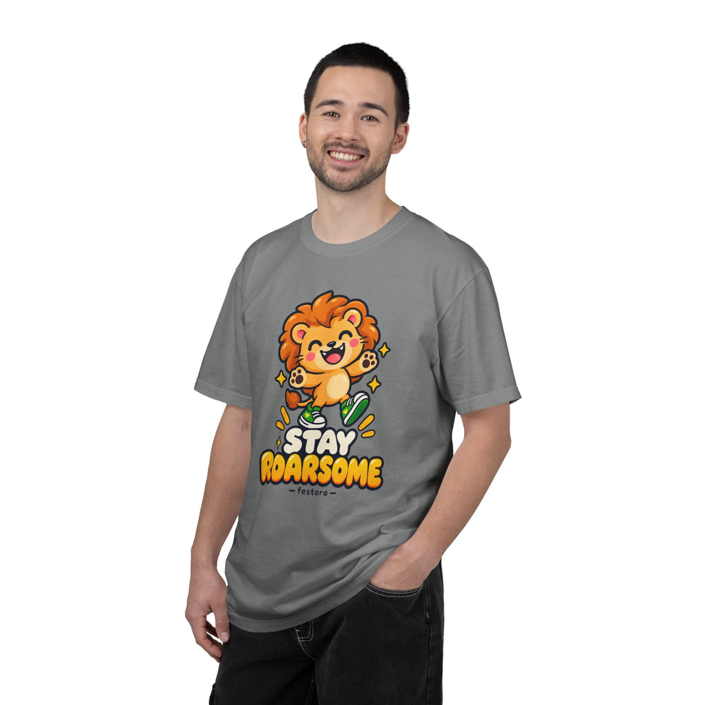 Stay Roarsome – Cute Happy Lion Graphic T-Shirt