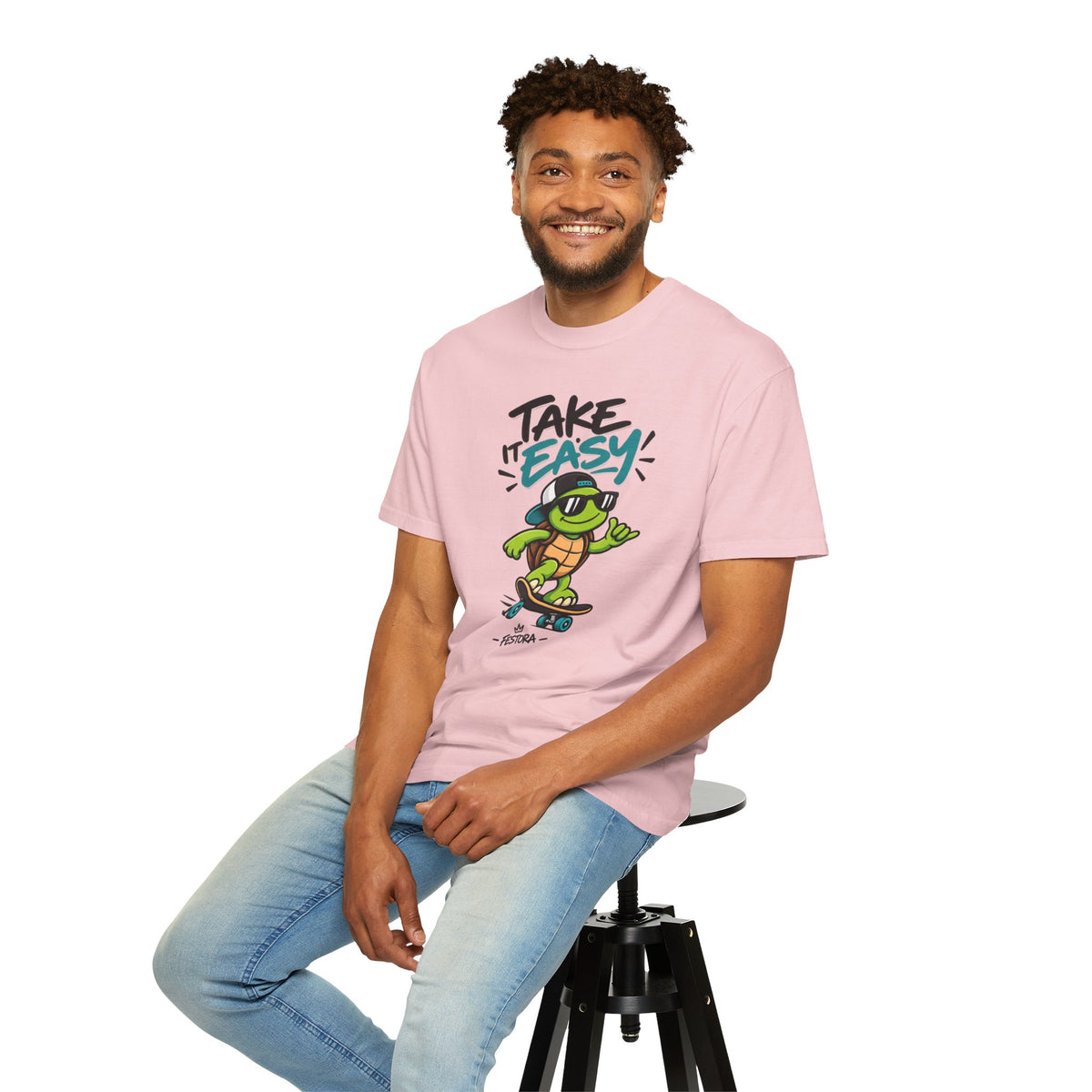 Take It Easy Skate Turtle Graphic T-Shirt | Festora Everyday