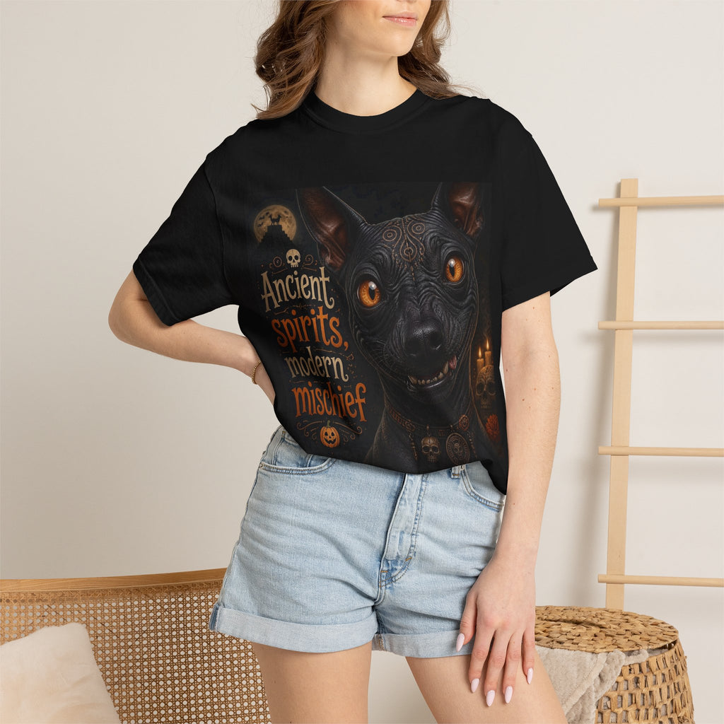 Halloween Black Cat T‑Shirt — "Ancient Spirits, Modern Mischief" Graphic Tee