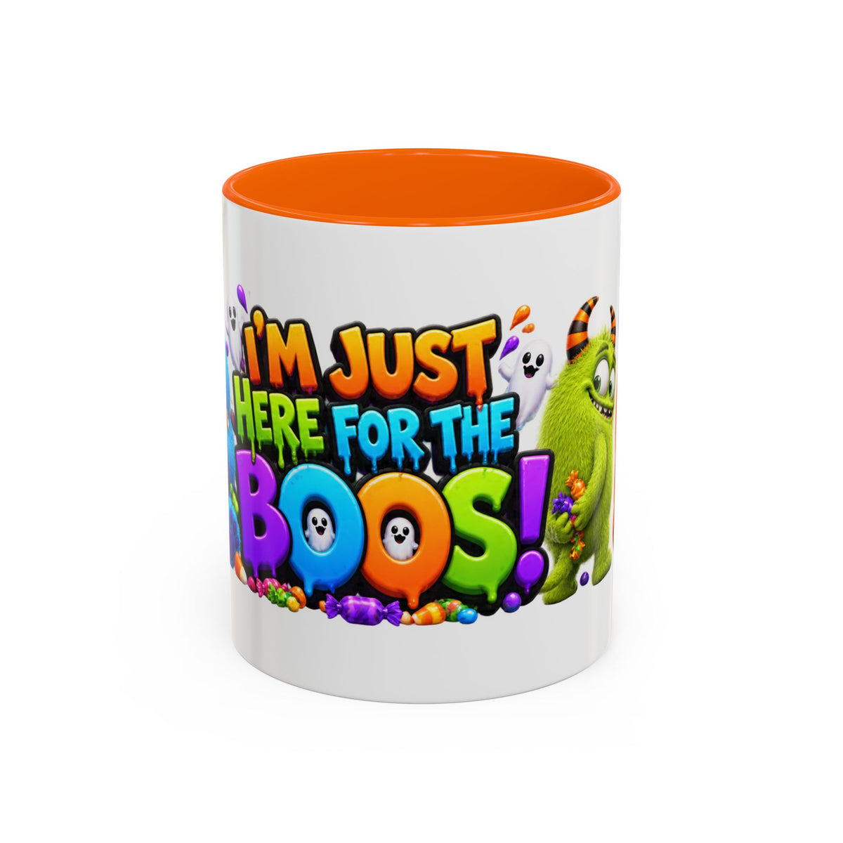 I’m Just Here for the Boos Funny Halloween Monster White Mug