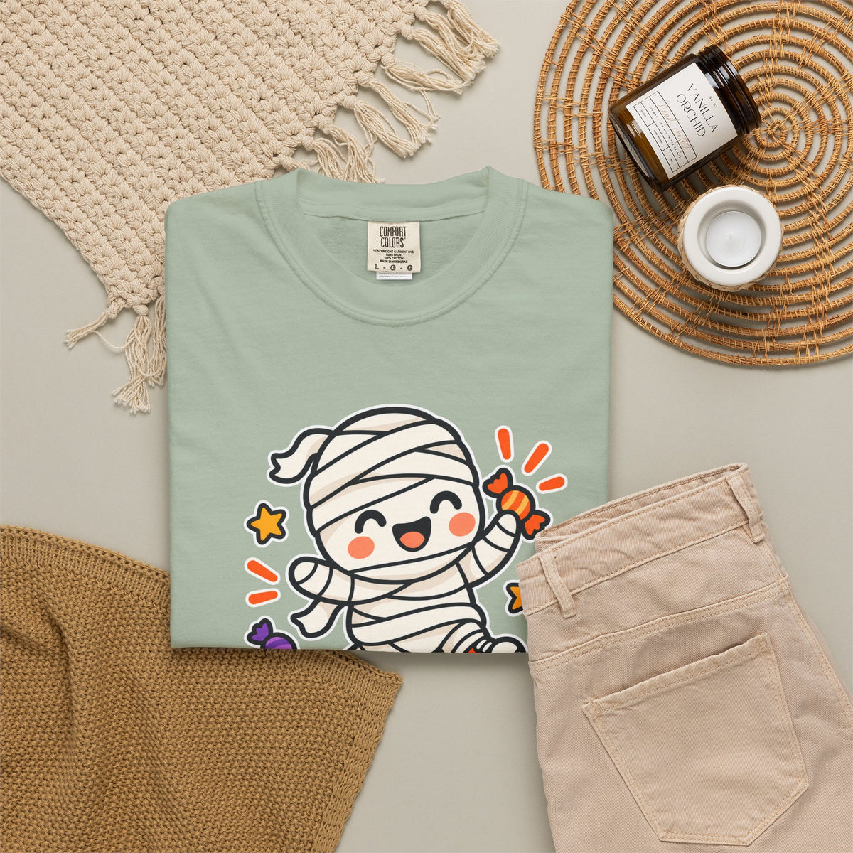 Wrapped but Sweet Halloween T-Shirt | Cute Mummy Graphic Tee