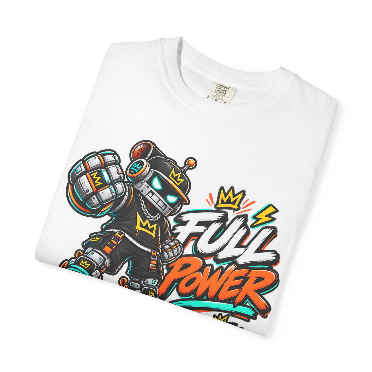 Full Power Robot Graphic T-Shirt — Retro Streetwear Tee